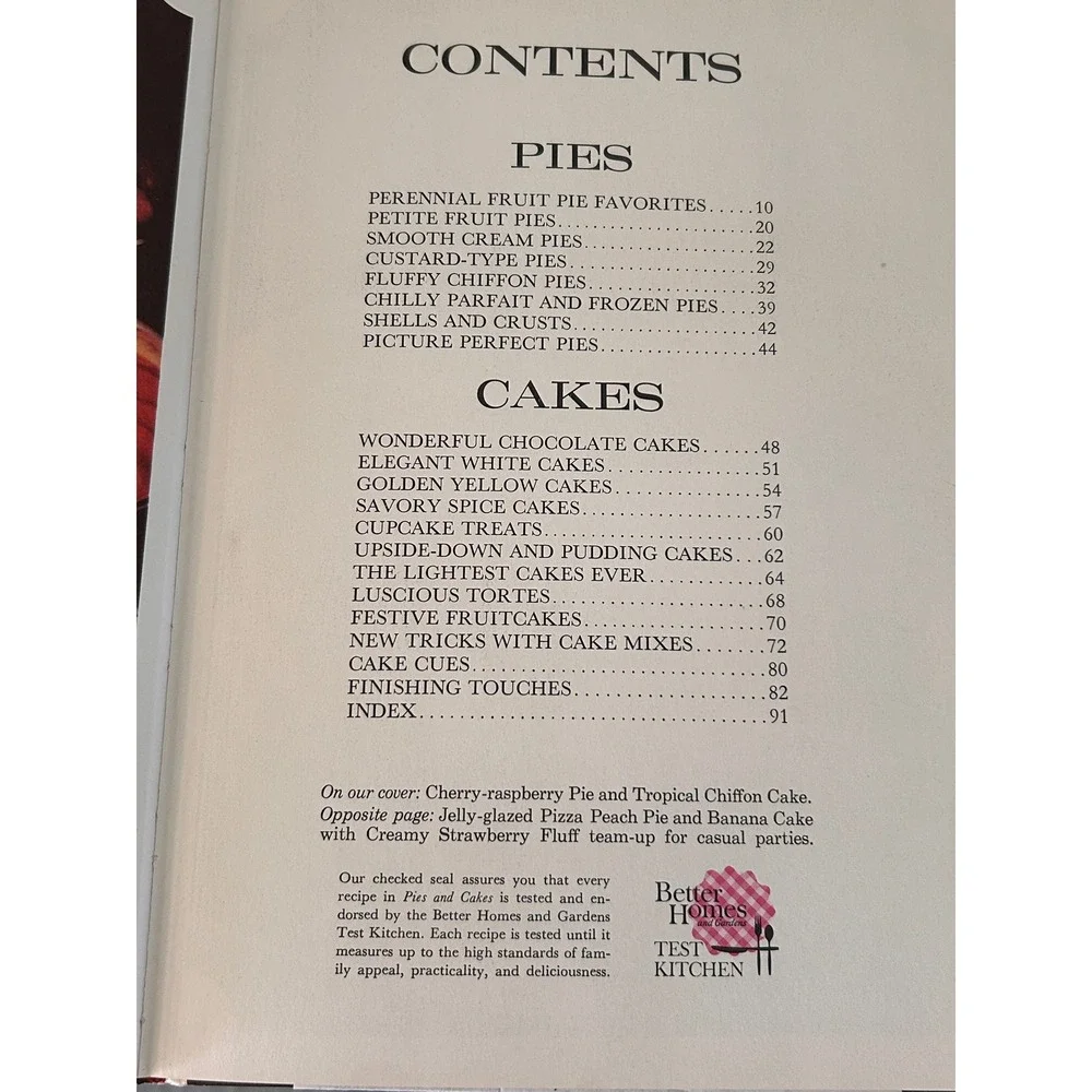 Vintage 1966 Better Homes and Gardens Pies and Cakes Cookbook Meredith Press